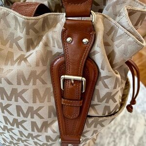 Large / XL Michael Kors Mk Signature Drawstring Tote